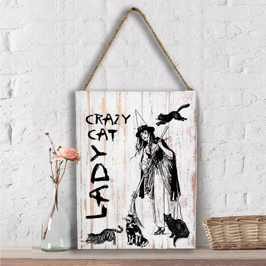 Crazy Cat Lady Witch Wall Decor
