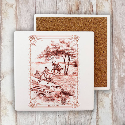Vintage English Fox HuntingStone Coaster