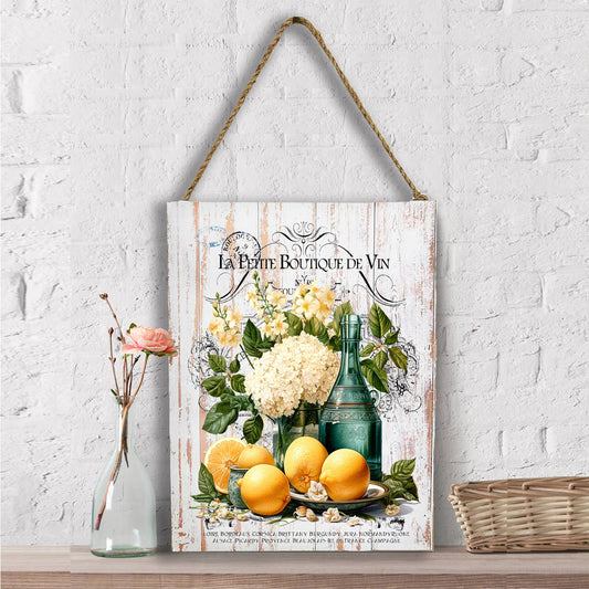 Vintage French Flower Lemons Wall Decor