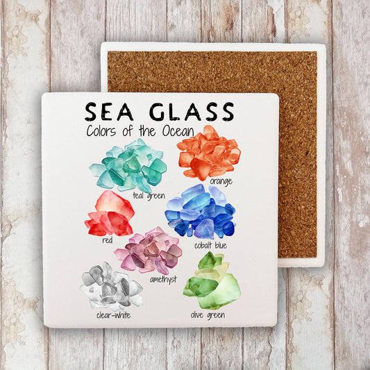 Coastal Beach Sea Glass Ocean Stone Coaster