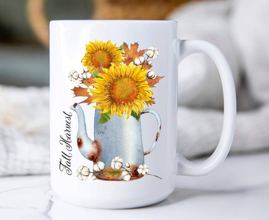 Fall Harvest Sunflowers Autumn Coffee Mugs