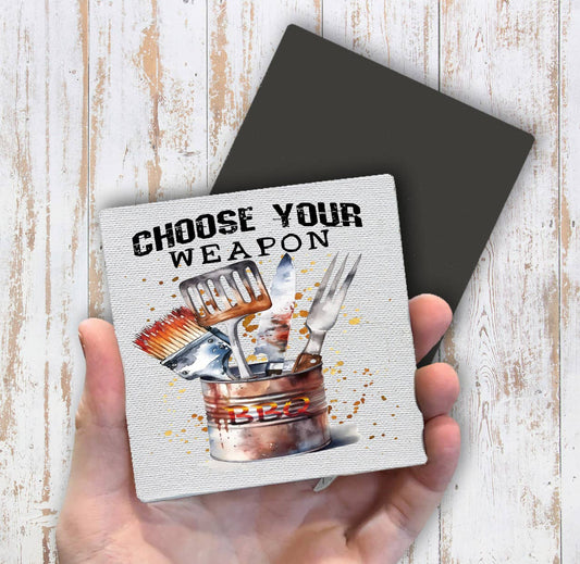 Choose your Weapon BBQ Cooking Magnet Fridge - Sets of 2