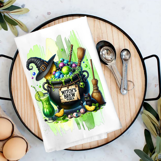 Halloween Witch's Brew Punch Tea Towel