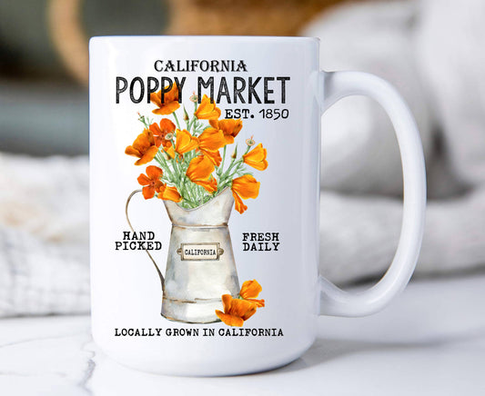 California State Flower Poppy Souvenir Coffee Mug