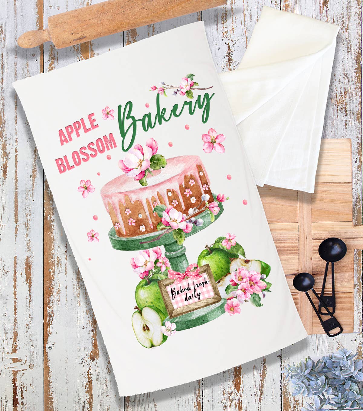 Apple Blossom Bakery Farmhouse Terry Cloth Towel