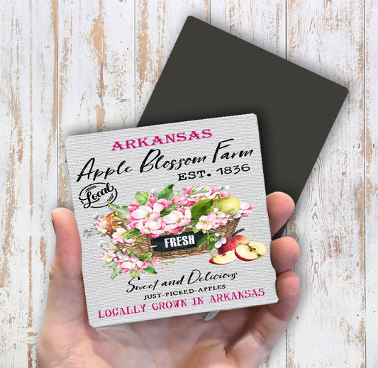 Arkansas State Flower Apple Blossom Magnet Fridge - Sets of 2