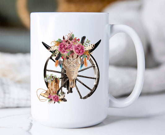 Western Cow Skull Cowboy Southwestern Coffee Mug