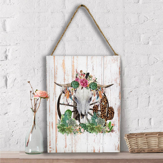 Western Cow Skull Cactus Southwestern Wall Decor