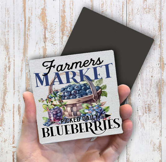 Farm Fresh Blueberries  Magnet Fridge (Set of 2)