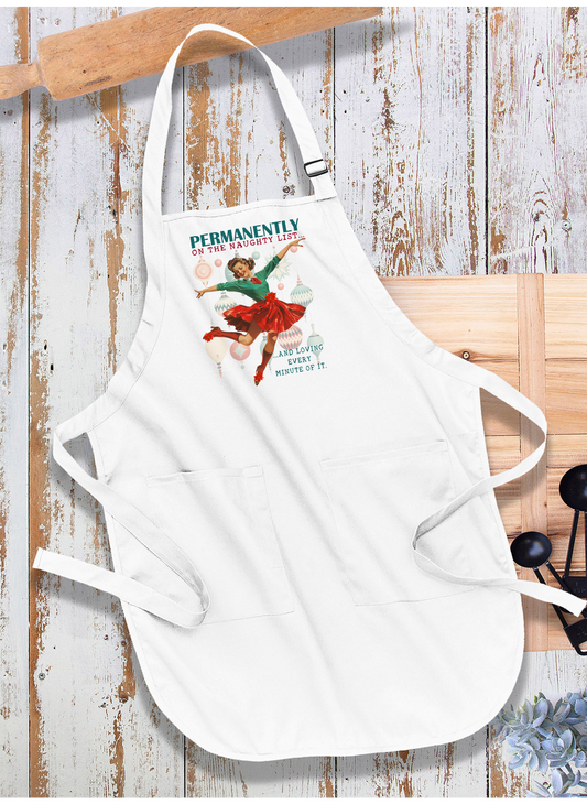 Christmas Funny Naughty List Apron