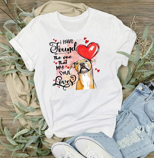 Dog Boxer Found My Love Valentine T-Shirt