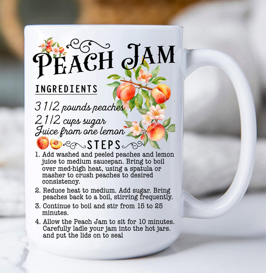 Fresh Peach Jam Recipe  Coffee Mug