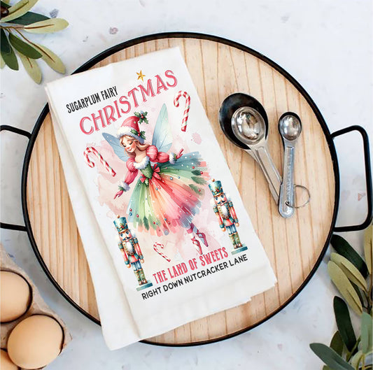 Christmas Sugarplum Fairy Tea Towel