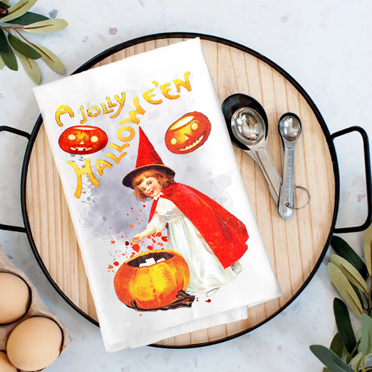 A Jolly Halloween VintageTea Towel