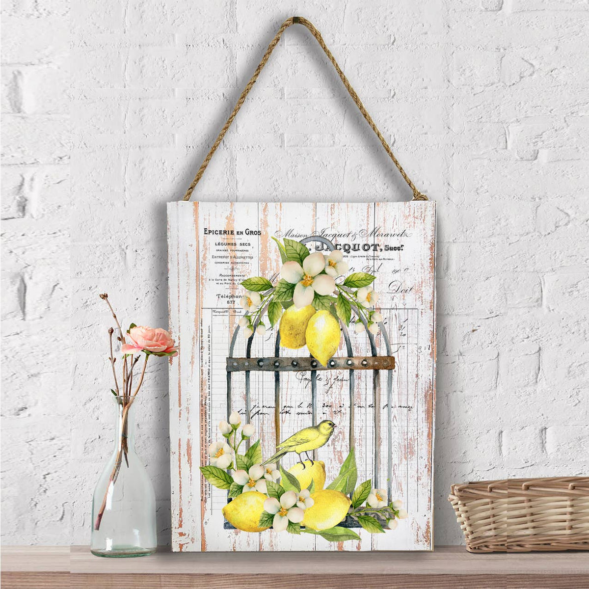 French Lemons Bird Cage  Wall Decor