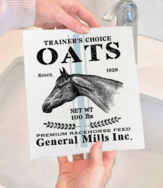 Set of 2 - Trainers Choose Oats Horse SWEDISH DISH CLOTH