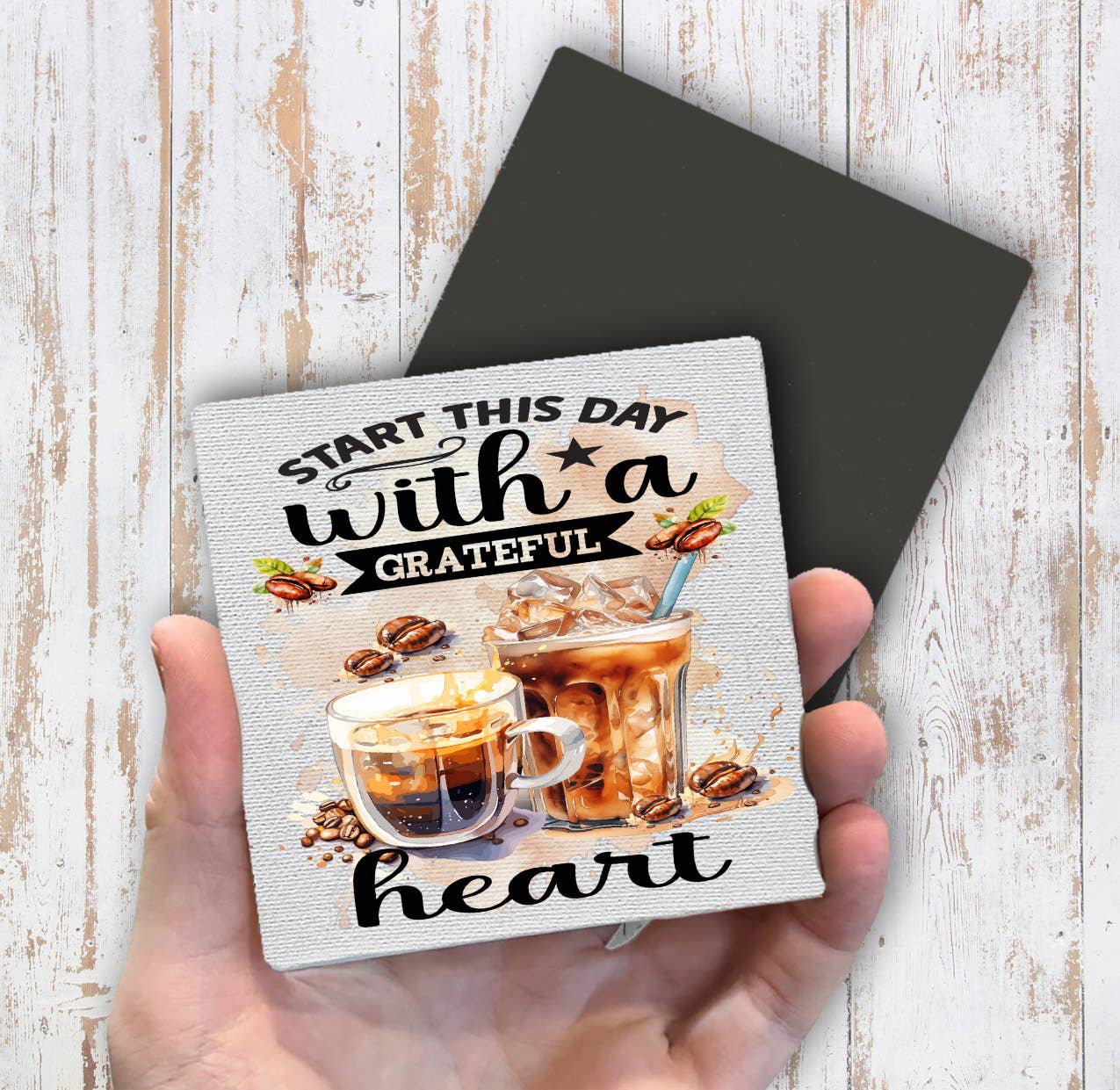 Start this Day Grateful Coffee Spiritual Magnet Fridge - Sets of 2