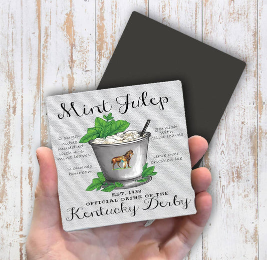 Kentucky Derby Mint Julep Drink Magnet Fridge - Sets of 2