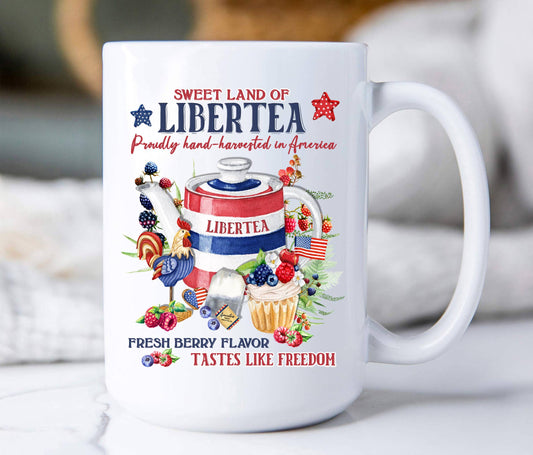 Farmhouse  4th of July Patriotic Liberty Tea Coffee Mug