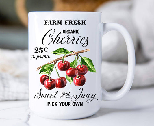 Farm Fresh Organic Cherries  Coffee Mugs