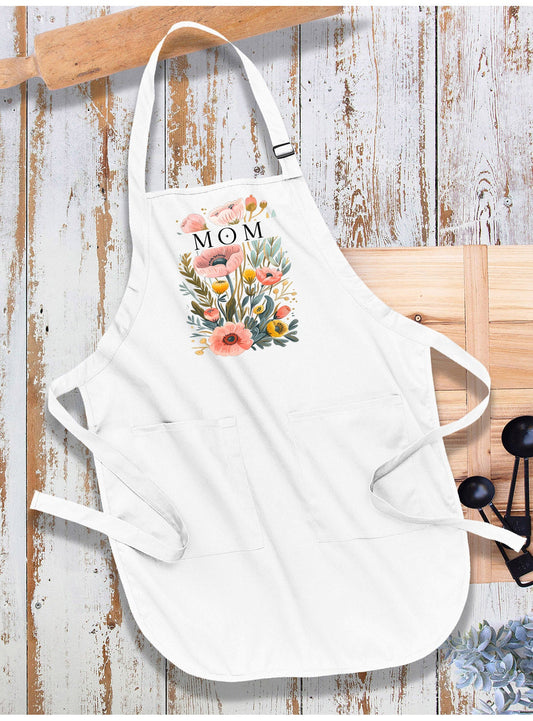 Mothers Day Mom Flowers Apron