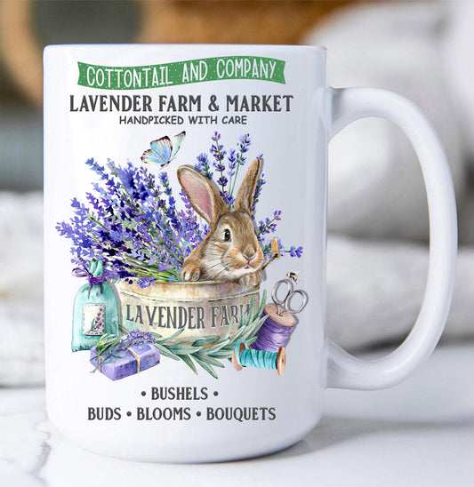 Lavender Farm Bunny Coffee Mug
