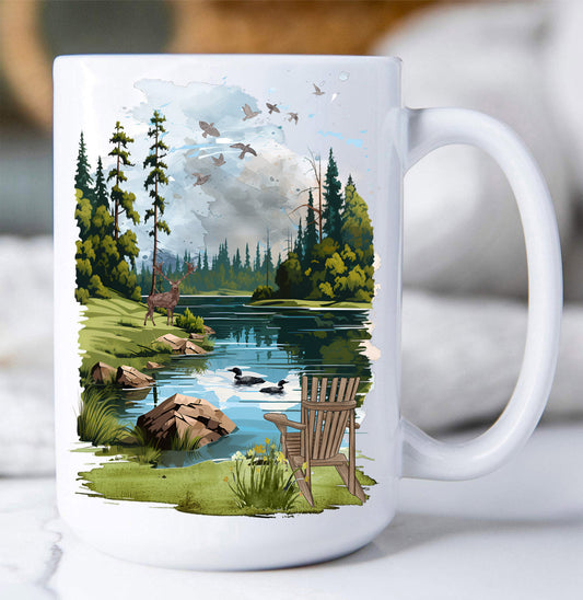 Adirondack Chair Lake Forest Coffee Mug