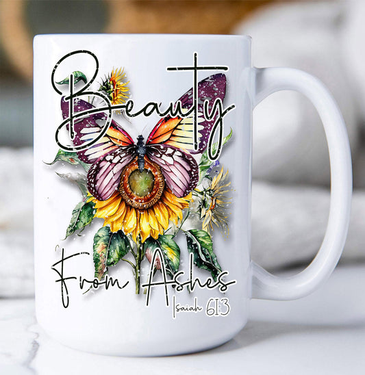 Beauty from Ashes Butterfly Spiritual Coffee Mug