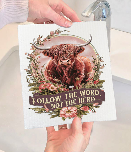 The Word not the Herd Western Spiritual Swedish Dishcloth (Set of 2)