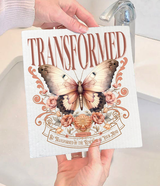 Transform Renewing your Mind Spiritual Swedish Dishcloth (Set of 2)