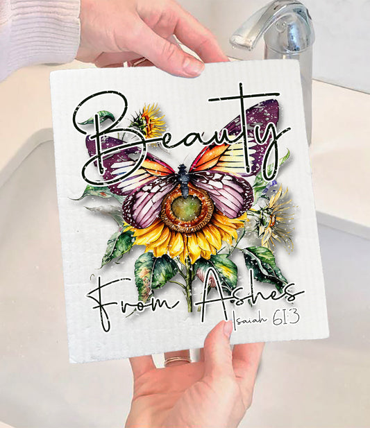 Beauty from Ashes Butterfly Spiritual Swedish Dishcloth (Set of 2)