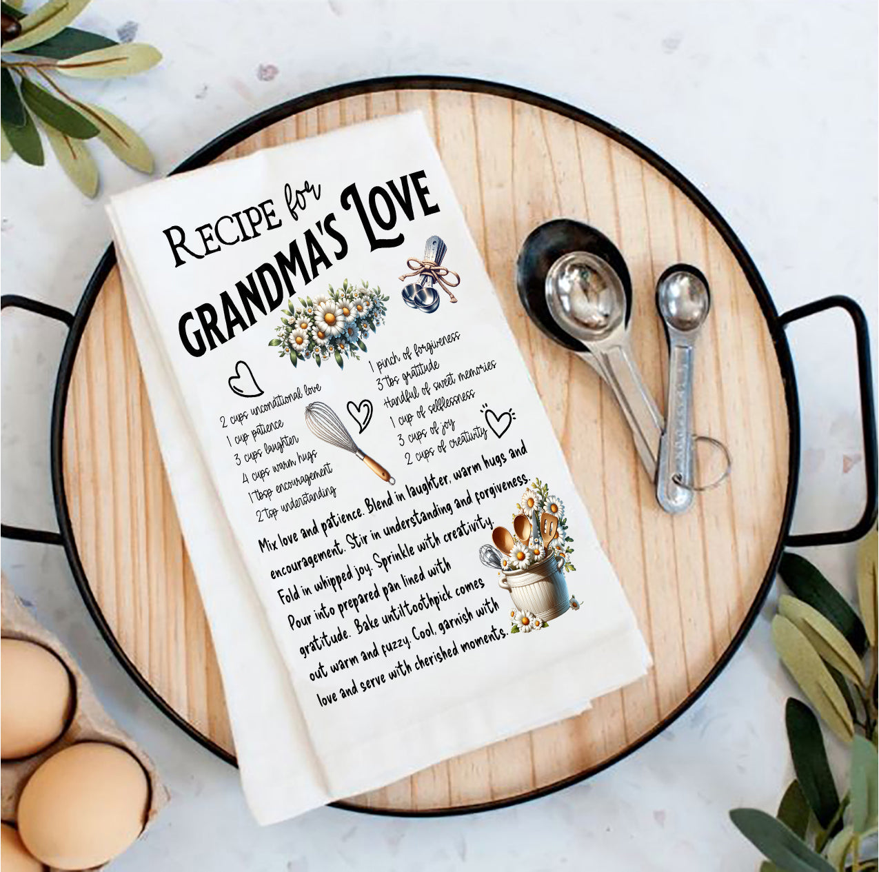 Grandma's Love Recipe Tea Towel
