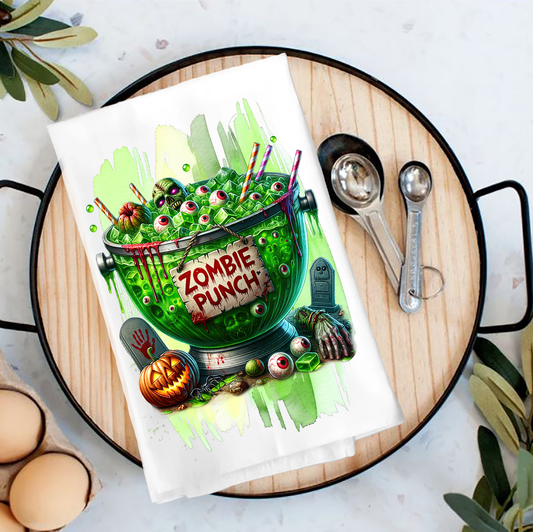 Halloween Zombie Punch Tea Towel