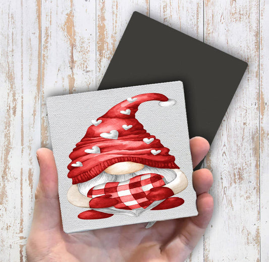 Valentine Red Gnome Hearts Magnet Fridge - Sets of 2