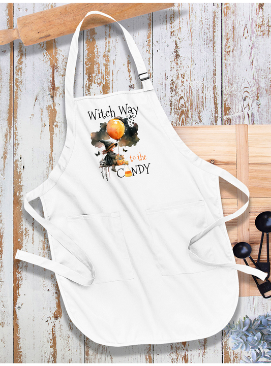 Halloween Witch Way to Candy Apron