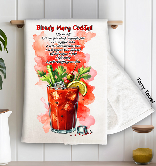 Summer Cocktail Bloody Mary Kitchen Terry Towel