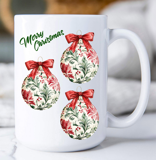 Christmas Water Toile Ornaments Coffee Mug
