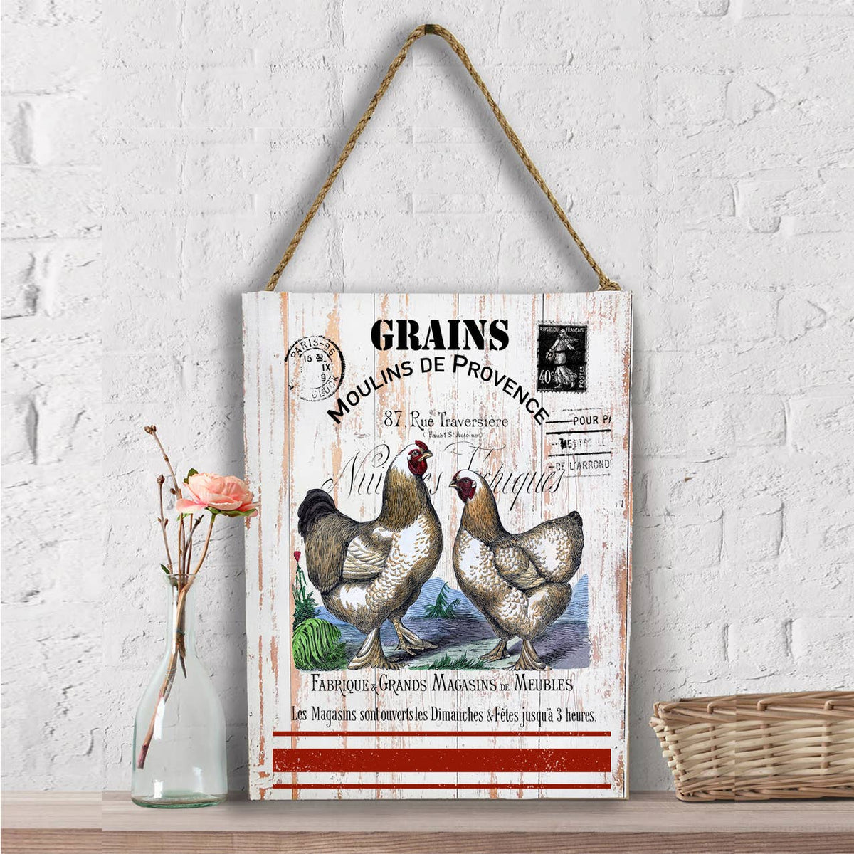 French Country Farm Chickens Wall Decor