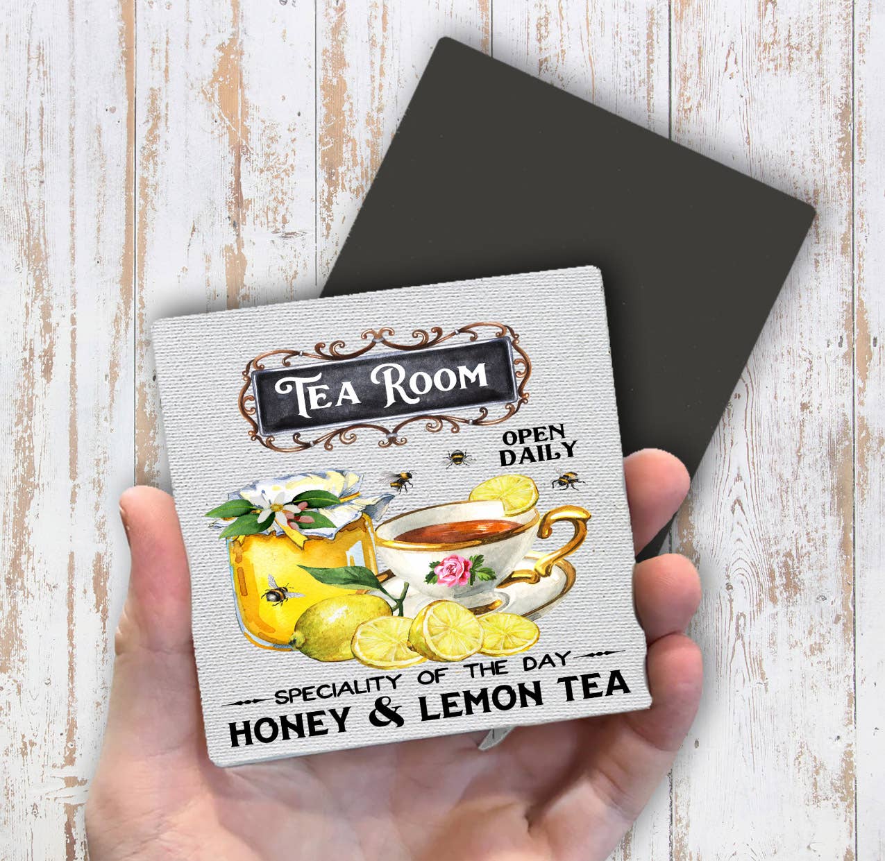 Tea Room Honey & Lemon Tea  Magnet Fridge - Sets of 2