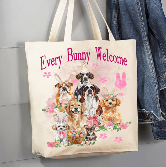Easter Dogs Every Bunny Welcome Canvas Tote Bag