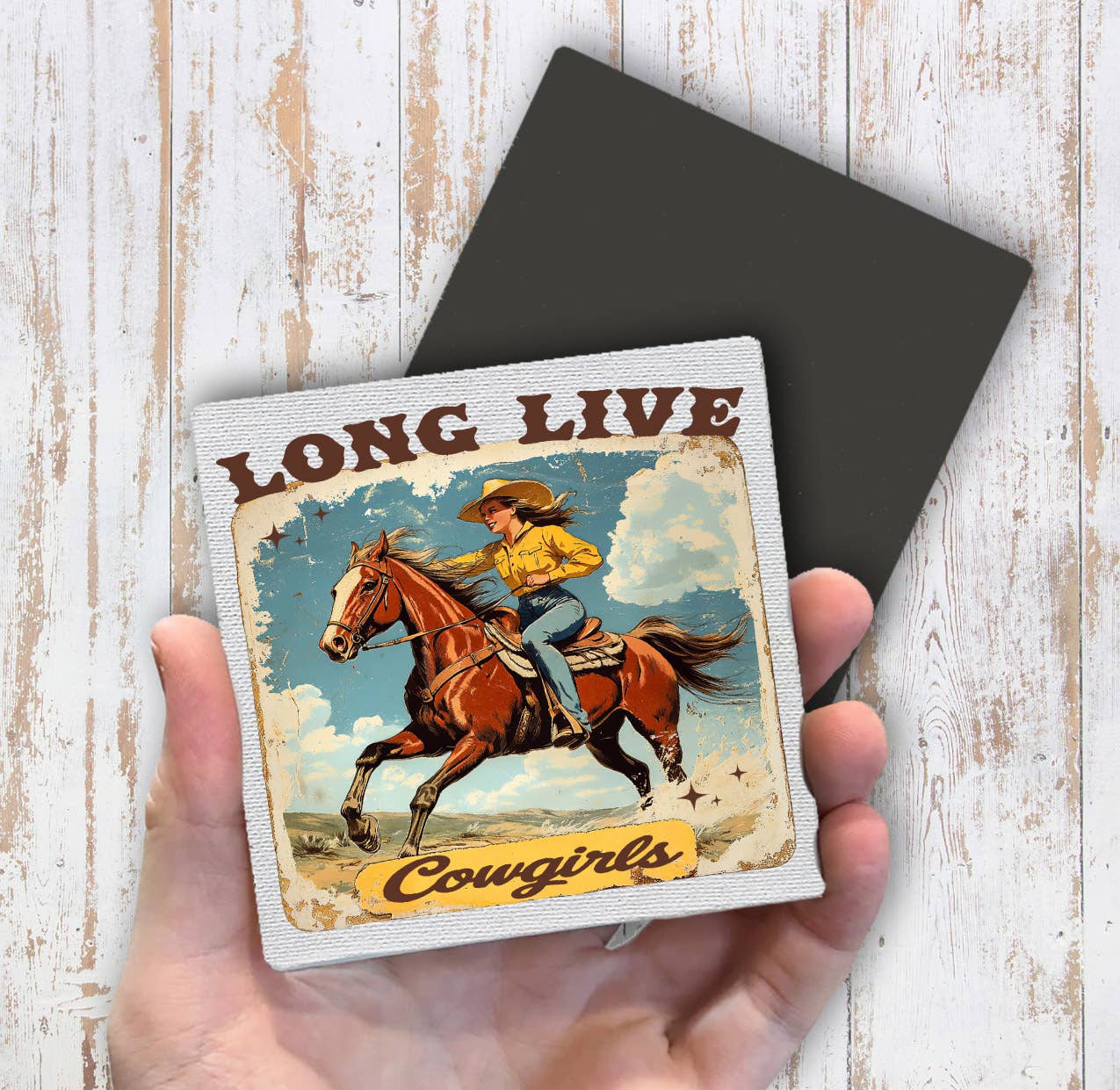 Vintage Cowgirls Long Live Cowgirls Magnet Fridge - Sets of 2