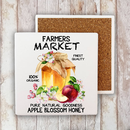Farmers Market Pure Goodness Honey  Stone Coaster