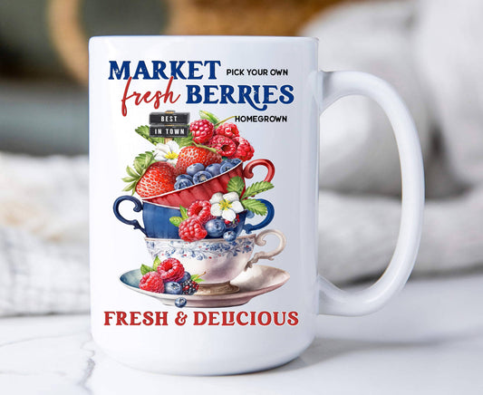 Farmers Market Fresh Berries 15 oz Coffee Mug