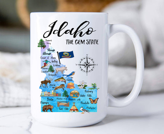 Idaho State Map Souvenir  Coffee Mug