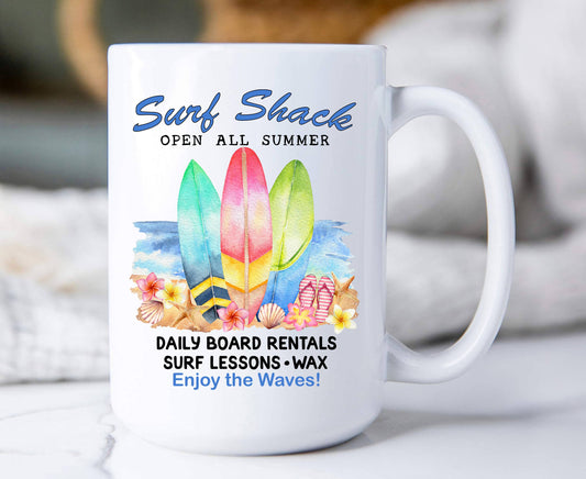 Surf Shack Enjoy the Waves Beach Coffee Mug