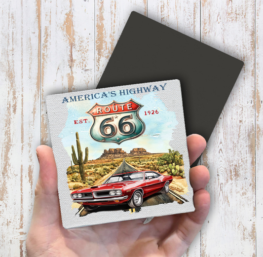 Route 66 America's Highway  Magnet Fridge (Set of 2)