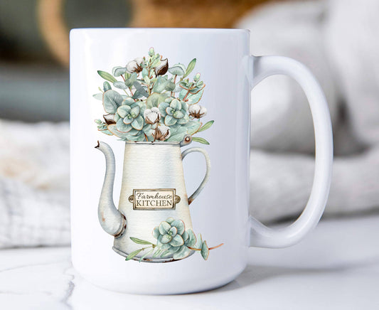 Eucalyputs tea Pot, Coffee Mugs