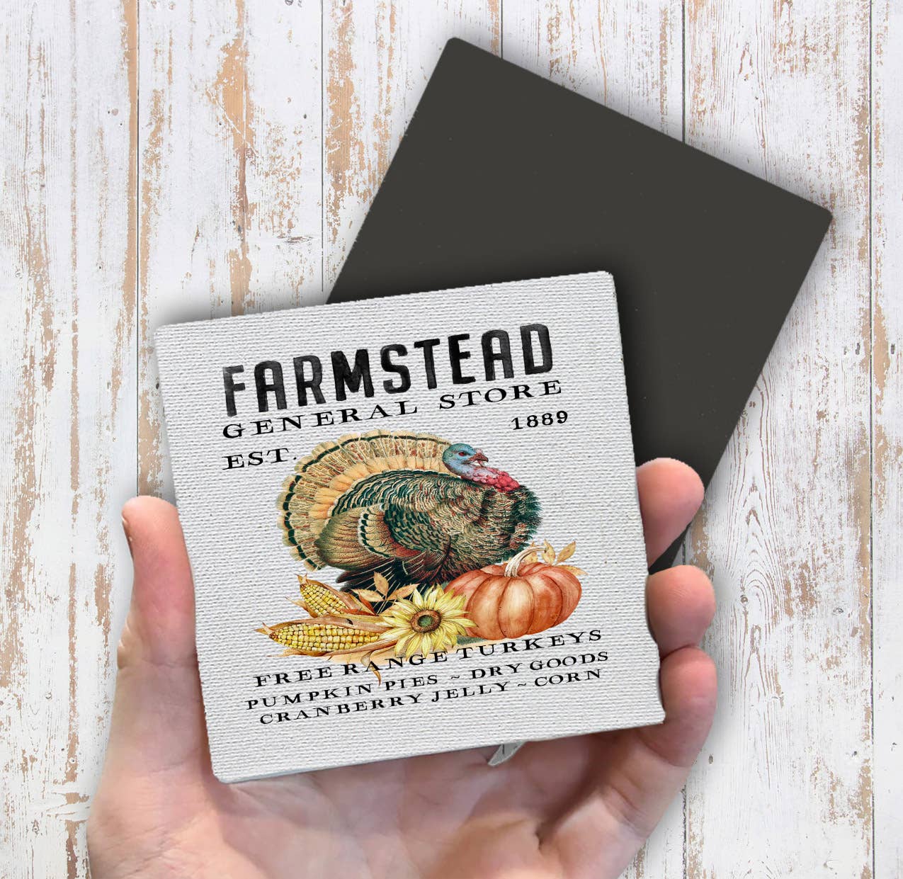 Farmstead General Store Turkeys Pies Magnet Fridge - Sets of 2