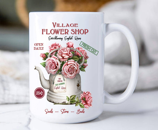 Village Flower Shop Roses  Coffee Mug