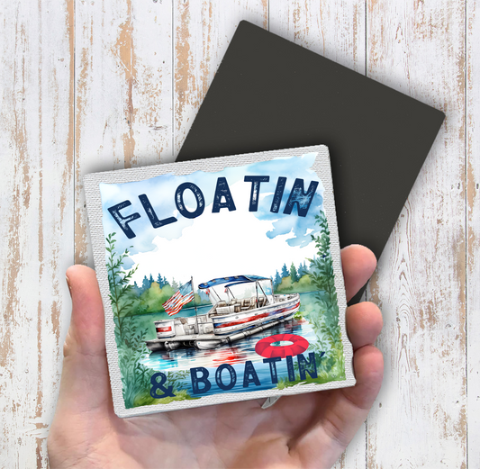 Floating and Boating on the Lake Magnet Fridge (Set of 2)
